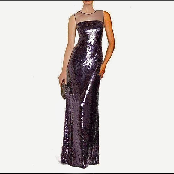 BCBG MAX AZRIA Stunning smokey sequinned gown. - Picture 1 of 5